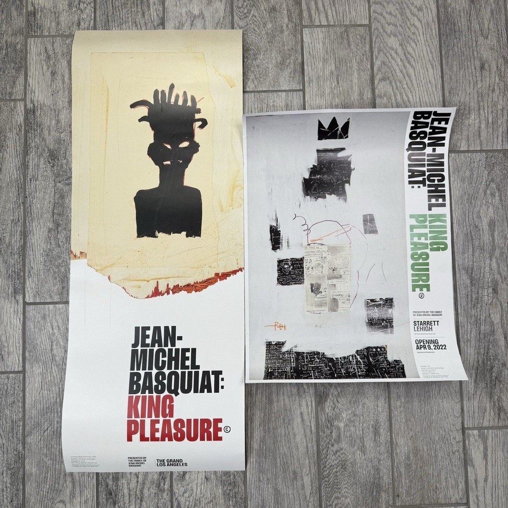 JEAN-MICHEL‎ BASQUIAT ESTATE ORIGINAL 2022 EXHIBITION POSTER x2 Lot Bundle LA
